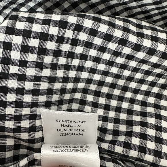 Rails Top Womens Large Black Gingham Scallop Square Neck Shirt Plaid - Picture 9 of 16